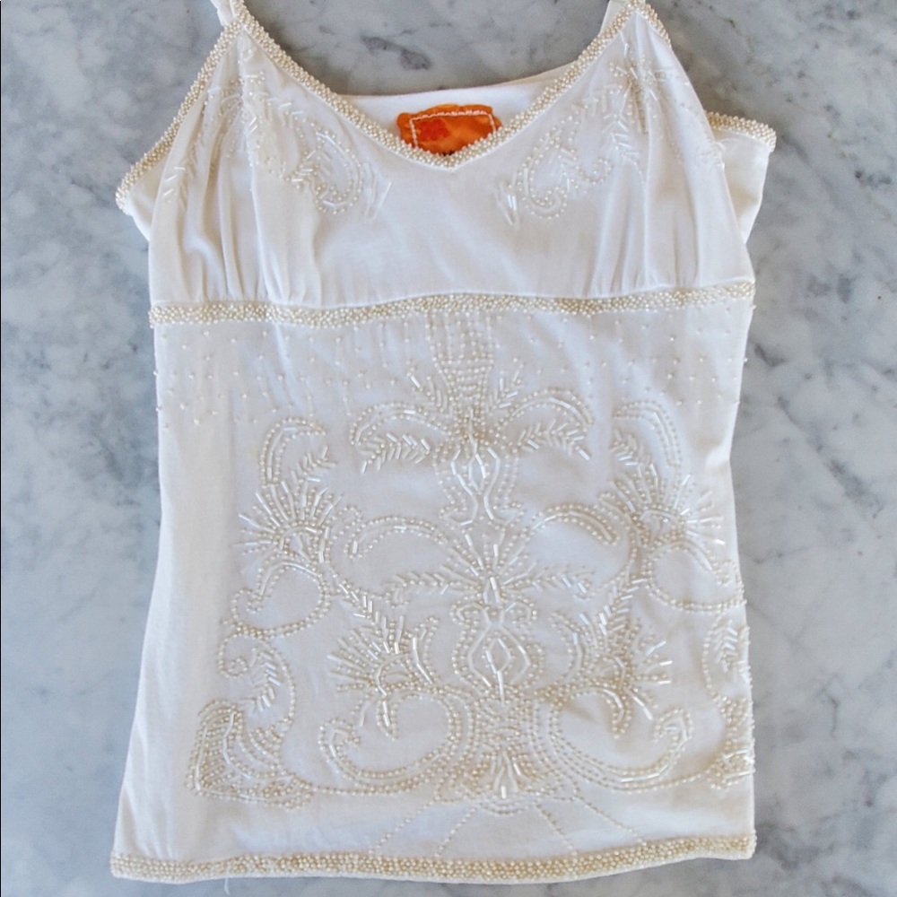 Twill twenty two elegant camisole top with beading